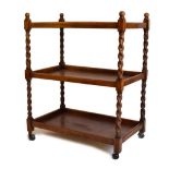 Oak barley twist tea trolley