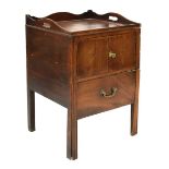 19th Century mahogany tray top commode