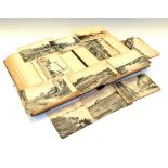 Leather bound postcard album, together with a quantity of loose French postcards