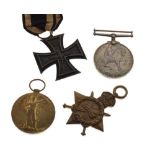 First World War German Iron Cross, together with a British World War I trio, (4)