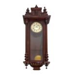 Early 20th Century mahogany-stained Vienna wall clock