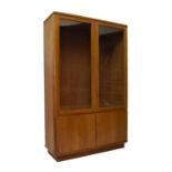 Golden oak cabinet bookcase