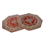 Pair of machine woven octagonal rugs