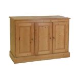 Pine three-door cupboard