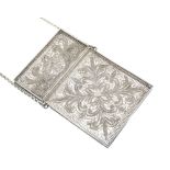 White metal filigree card case