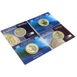 Four Royal Mint Britannias presentation packs, 2000, 2001, 2002 and 2004