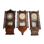 Three late 19th Century American inlaid wall clocks