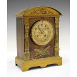 French brass-cased mantel clock , circa 1900