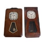 Art Deco oak-cased 'Veritable Westminster' wall clock