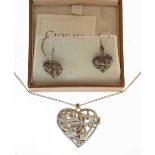 Clogau Welsh silver and 9ct gold fairy locket and chain & earrings