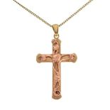 Clogau 9ct two-colour Welsh gold cross with 'Tree of Life' design