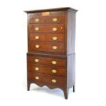 Late George III mahogany tallboy or chest-on-chest