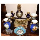 Assorted ceramics: Noritake urns, pair of 19th Century urns, etc