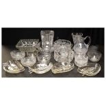 Assorted cut glass