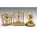 Three Bulle-type brass cased mantel clocks