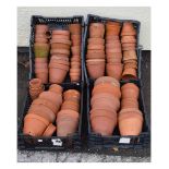 Large quantity of various sized terracotta flower pots