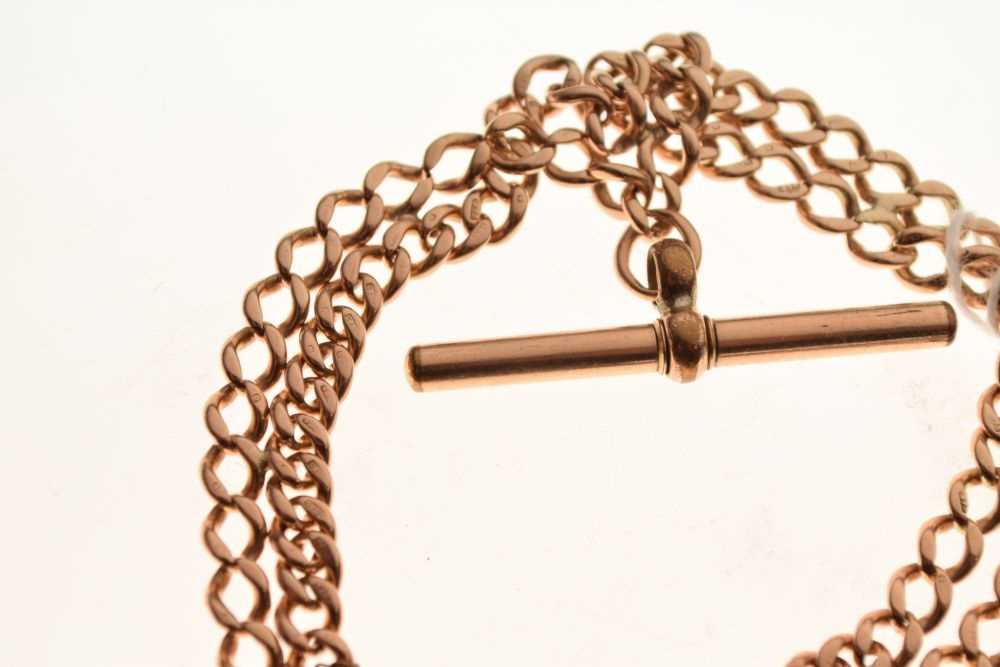 9ct gold double curb-link bracelet - Image 4 of 4