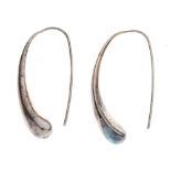 Pair of sterling silver 'pod' earrings