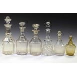 Six 19th century and later assorted glass decanters
