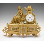 19th Century French gilt spelter mantel clock