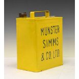 Motoring Interest - Vintage Munster Simms & Co. Ltd petrol can