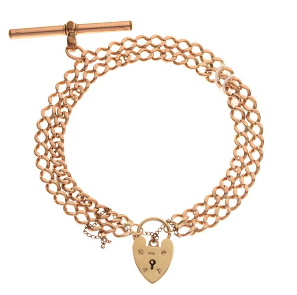 9ct gold double curb-link bracelet
