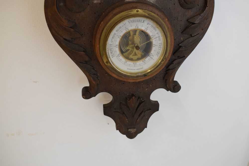 Early 20th Century French carved fruitwood combination wall clock - Image 6 of 7