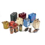 Motoring Interest - Group of vintage petrol / oil cans