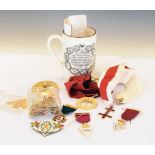 Quantity of Masonic Regalia, together with a Masonic mug, cufflinks etc