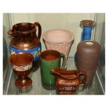 Assorted ceramics to include Brannam (Barnstaple) vase and mug