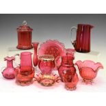 Victorian and later cranberry glass