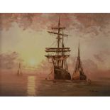 L. Alexis - Oil on canvas - Ships at sea