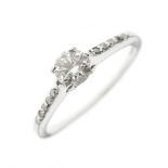 18ct white gold single stone diamond ring