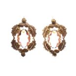 Pair of late Victorian gilt metal and paste-set drop earrings