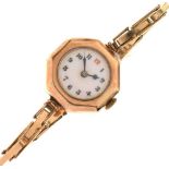 Lady's 9ct gold gold cocktail watch,