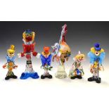 Murano glass clowns, etc.