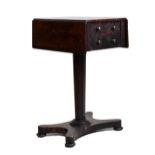 Early Victorian rosewood pedestal work table