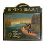 Reproduction 'Hunting Season' wooden sign