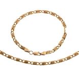9ct gold necklace and matching bracelet