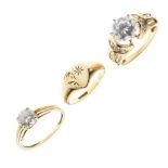 Two 14ct gold dress rings