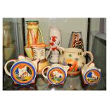 Quantity of 1930's and later Art Deco ceramics