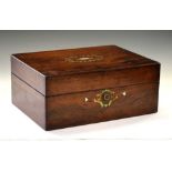Victorian inlaid rosewood toiletry box