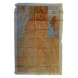 World War Two silk map of India-Burma,