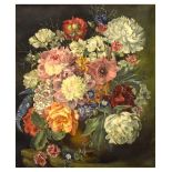 French School, mid 20th Century floral oil on canvas