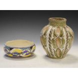 Poole bowl and Denby vase