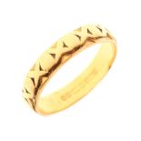 22ct gold wedding band, 3.6g approx