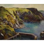 Thea Dupays - Oil on board - Mullion Cove, Cornwall