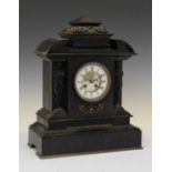 Black slate 'Temple' mantel clock