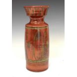 Studio Pottery - David Tipler stoneware vase with red lustre decoration