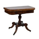 Early 19th Century mahogany fold-over pedestal card table